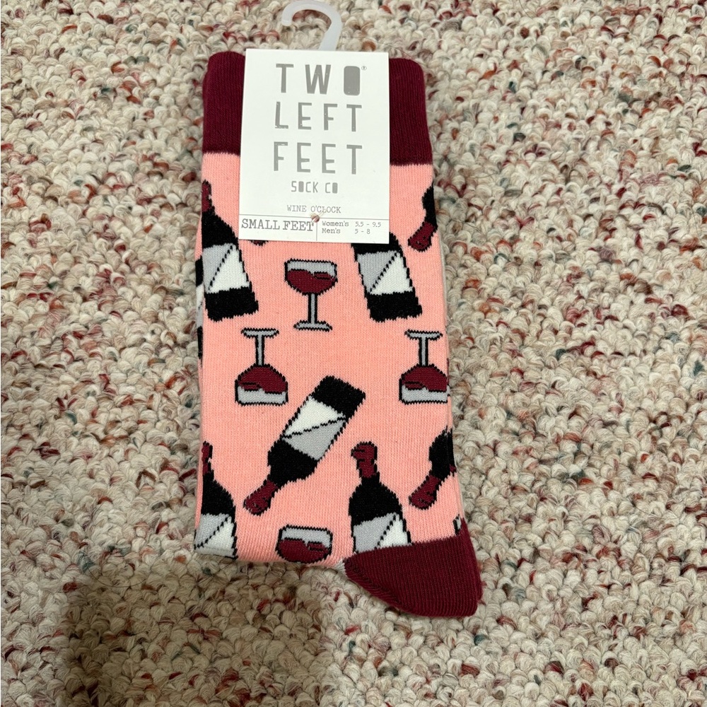 Wine-Themed Pink Socks